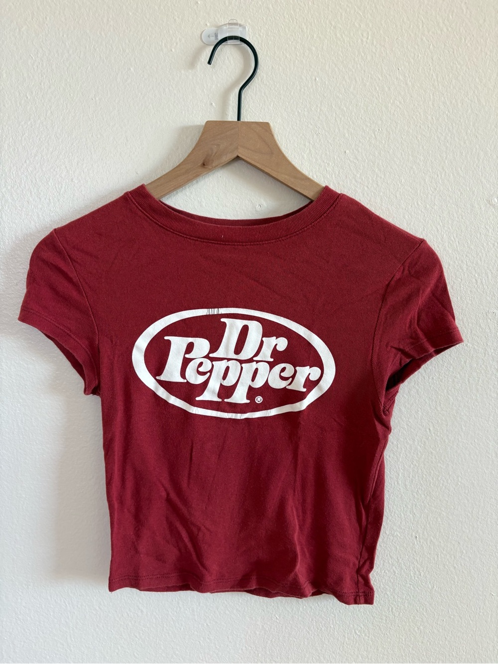 Dr Pepper Women's Burgundy Logo Crop Tee